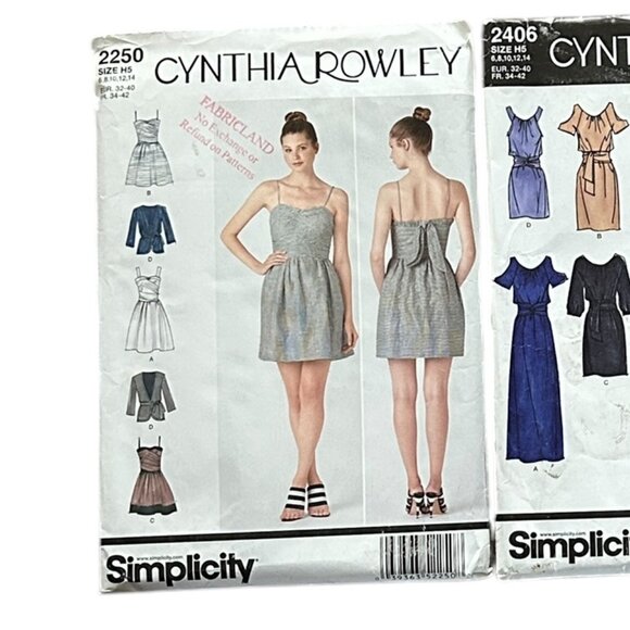 Lot of 3 Simplicity Cynthia Rowley Sewing Patterns UNCUT Y2K Dresses Blazer - Picture 3 of 5